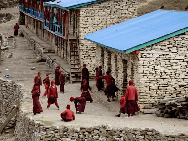 Monks In School