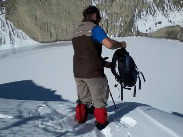 Snow Gangapurna Lake