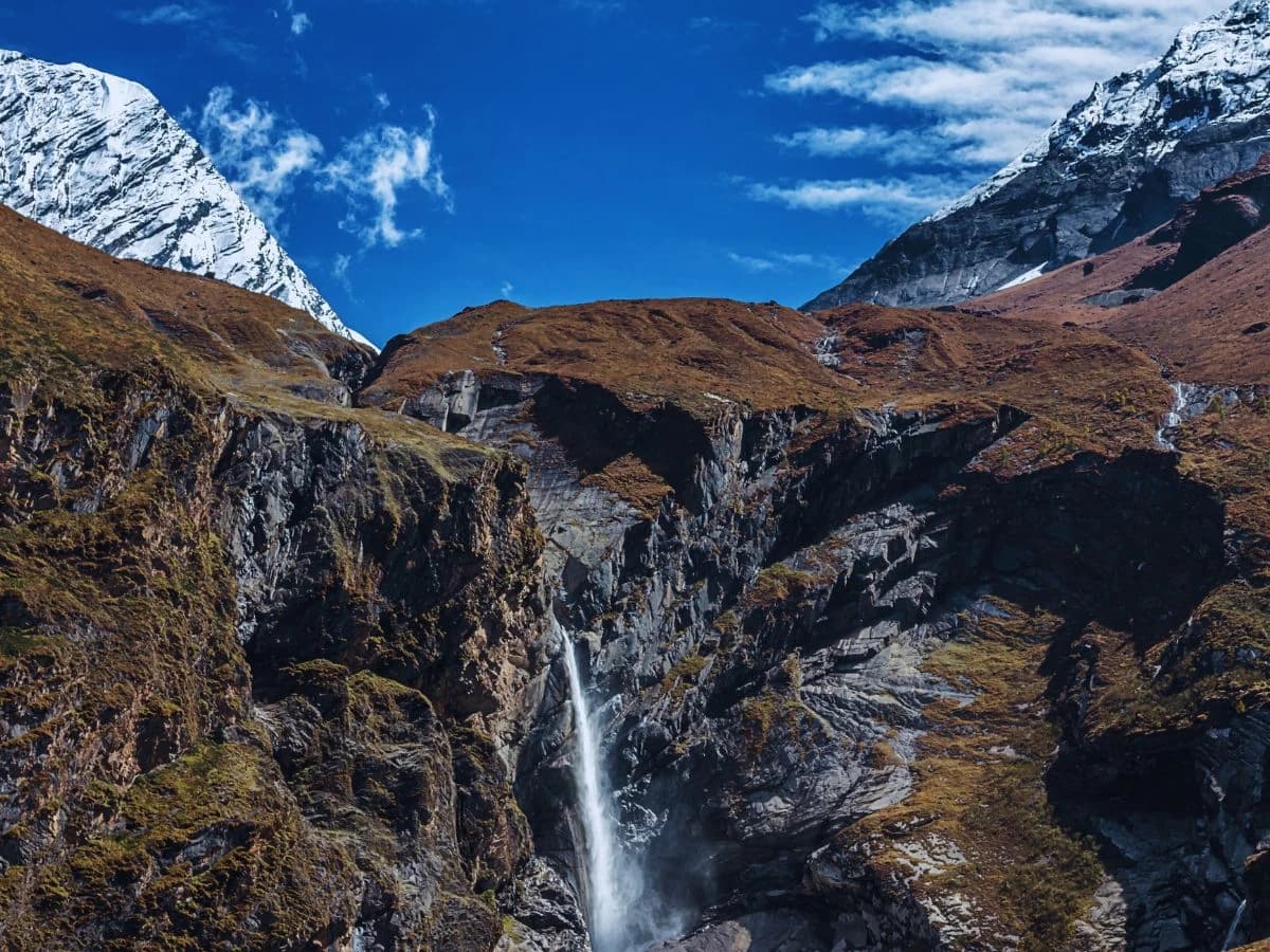 Water Fall Of Tsum Valley Trek