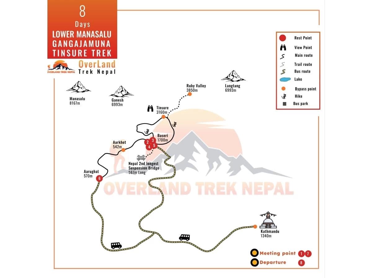 Gangajamuna-tinsure-trek-map