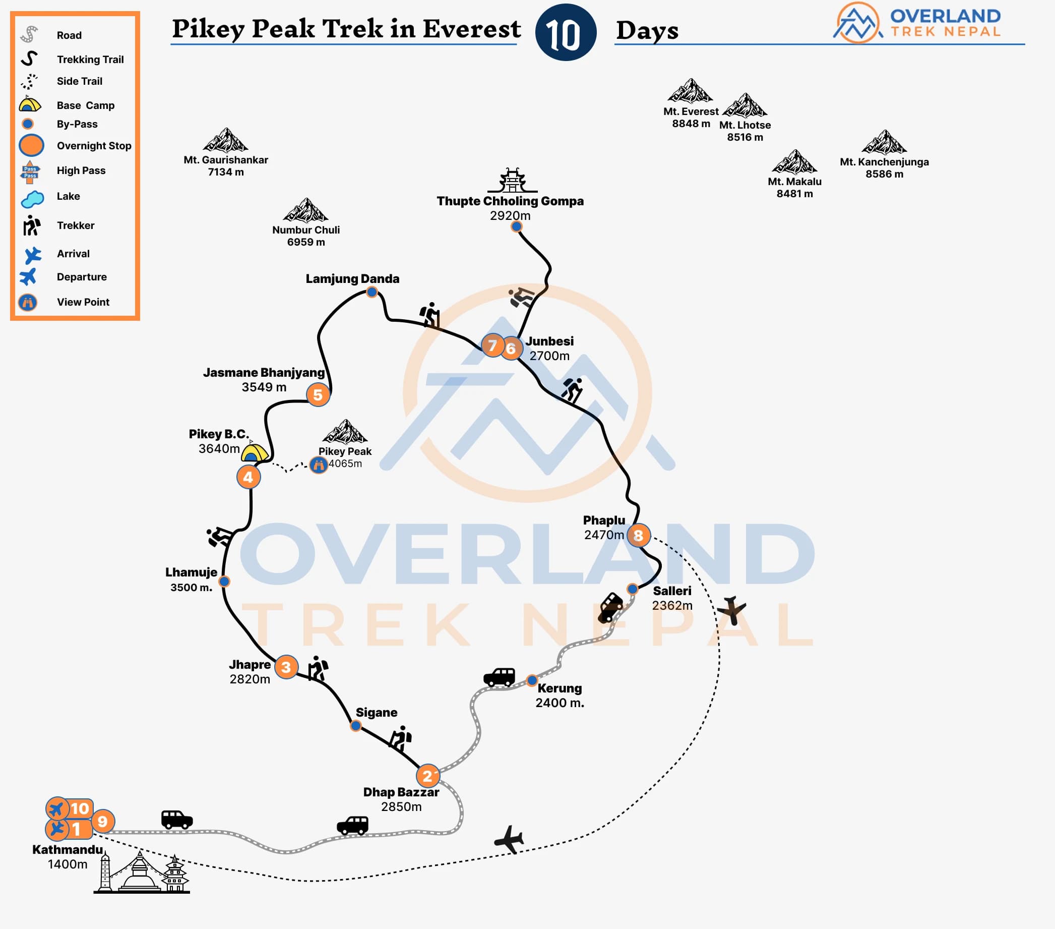 Pikey Peak Trek Map