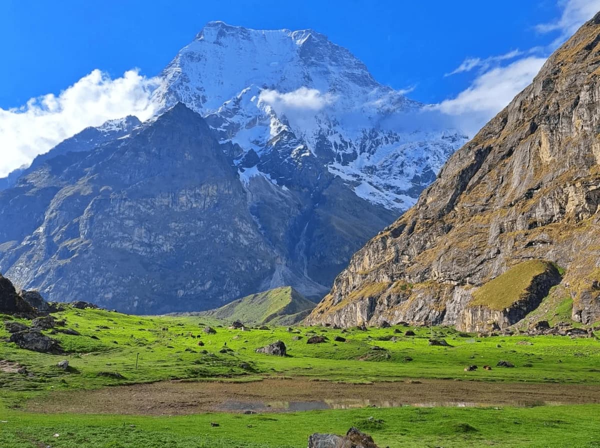 Panoramic view of the Api Himal Trek with snow-capped Mount Api, lush valleys, and pristine Himalayan landscapes in Far West Nepal
