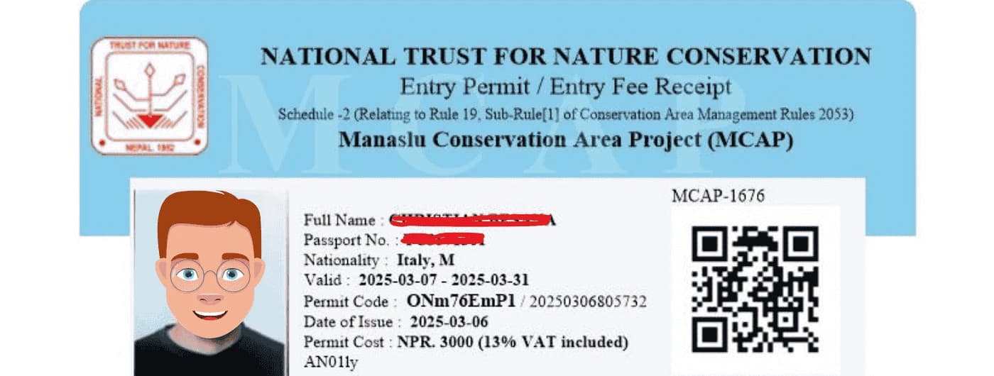 Manaslu Circuit Trek Permit Card