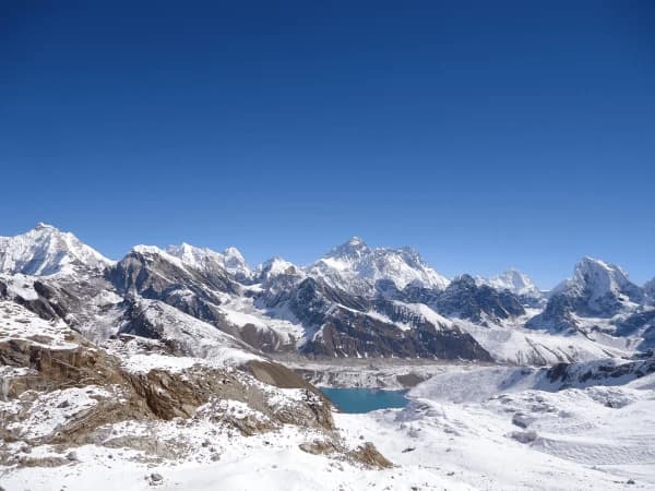 Everest region view from renjola top