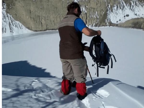 Gangapurna lake during winter