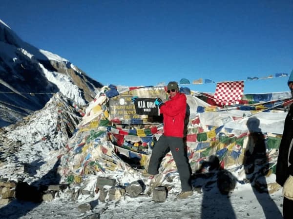 Gautam on the top thorongla