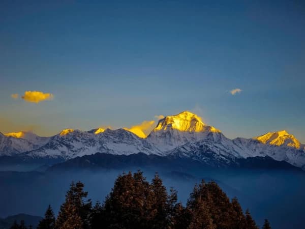 Golden dhaulagiri mount