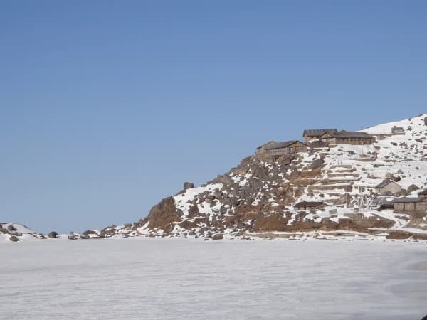 Gosaikunda lake in winter