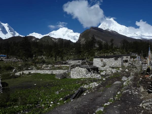 Manaslu kharka mountain view