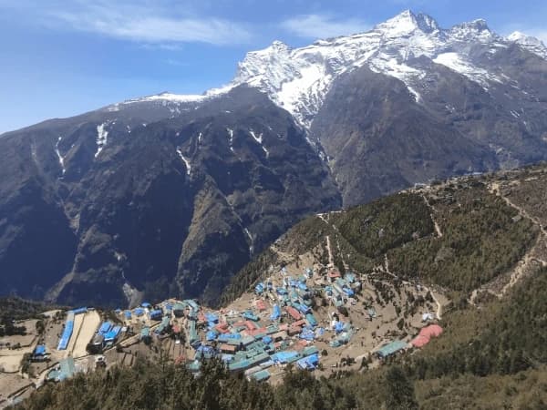 Namche view with kongde peak