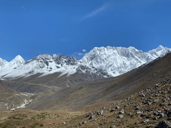 Pheriche view with mountain from amadablam bc