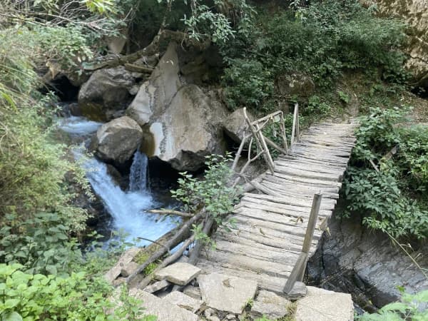 Small wooden bridge