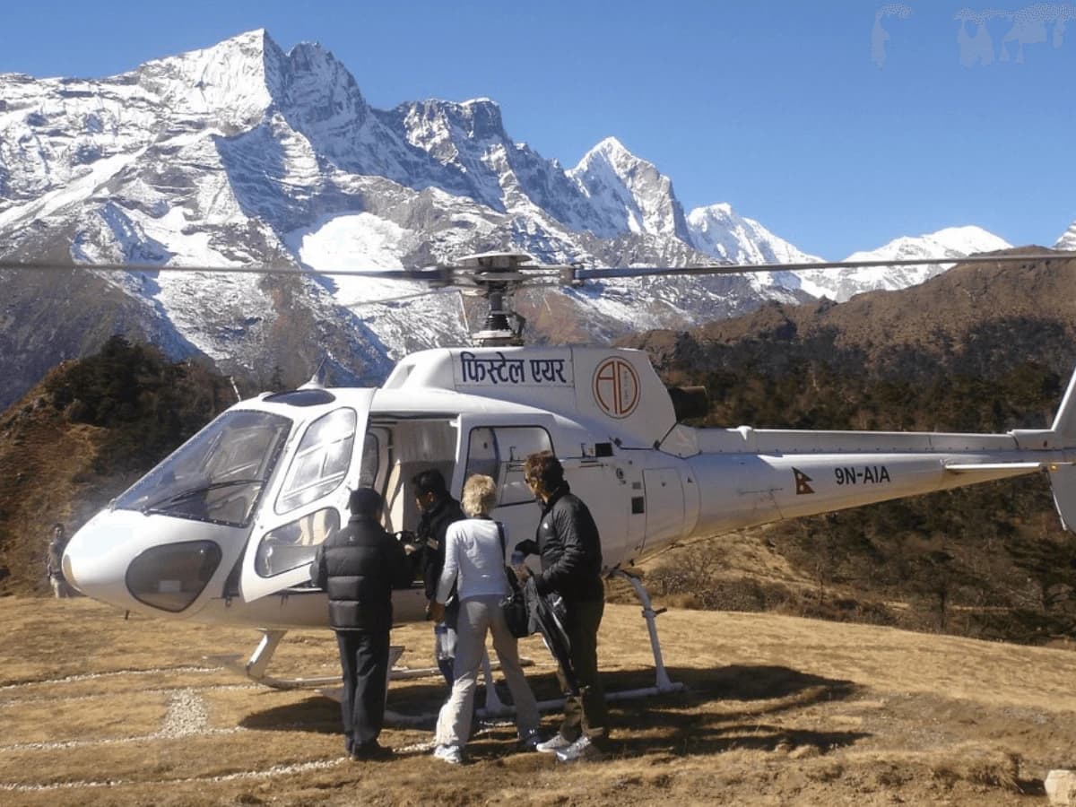 Helicopter View Front Kongde Peak