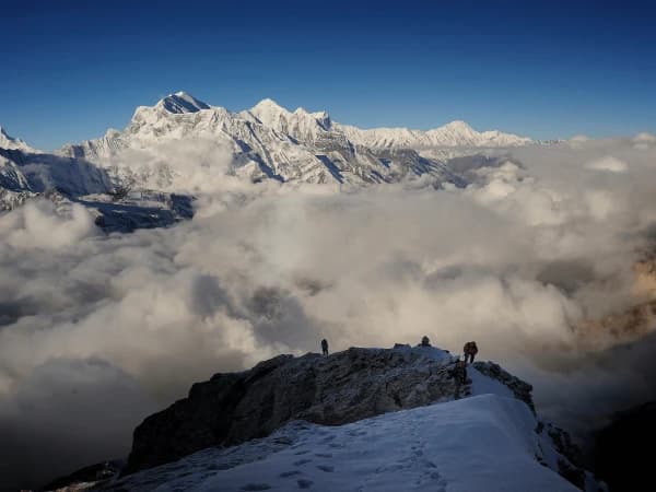 Annapurna Mountain Range View From Pisang Peak