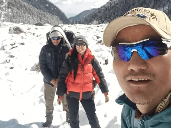 Climber Heading To Mera