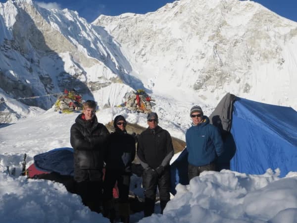 Climbing Team Are At Base Camp Of Baruntse