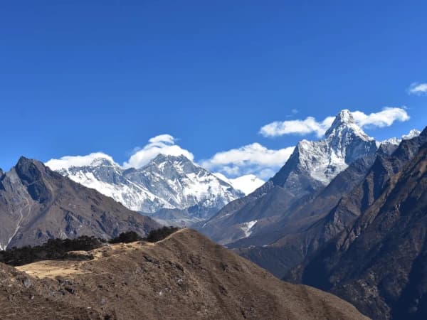 Everest Amadablam Lhotse Peak View From Khumjung