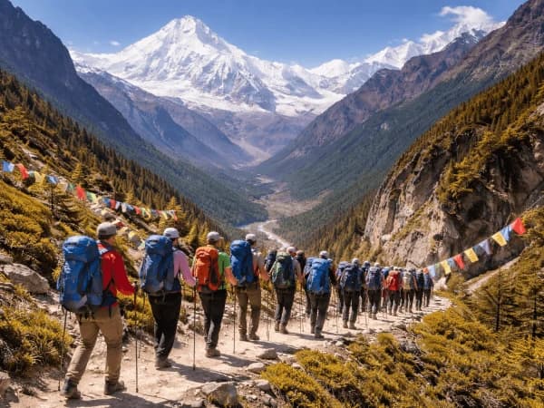 Group From Overland Trek Nepal Doing Manaslu Trek