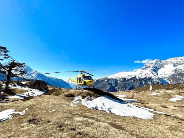 Helicopter In Everest View Hotel Helipad
