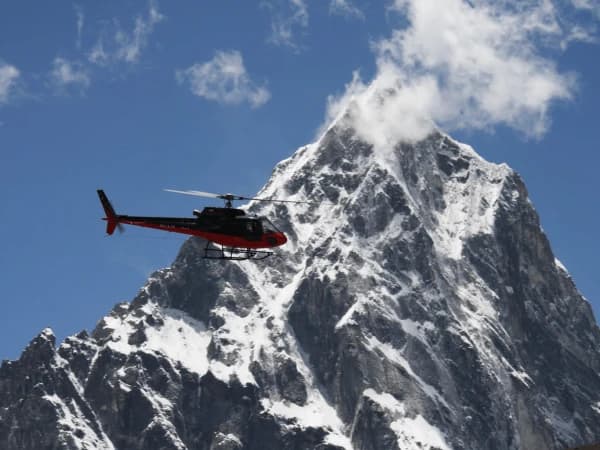 Helicopter Near Mounta Fishtail
