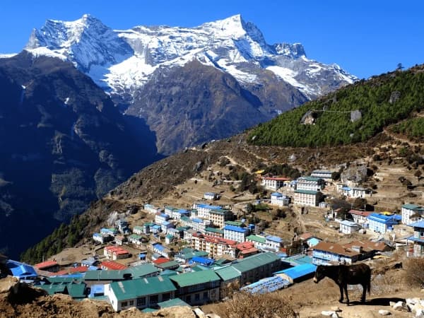 Namche Bazzar View With Kongde Peak
