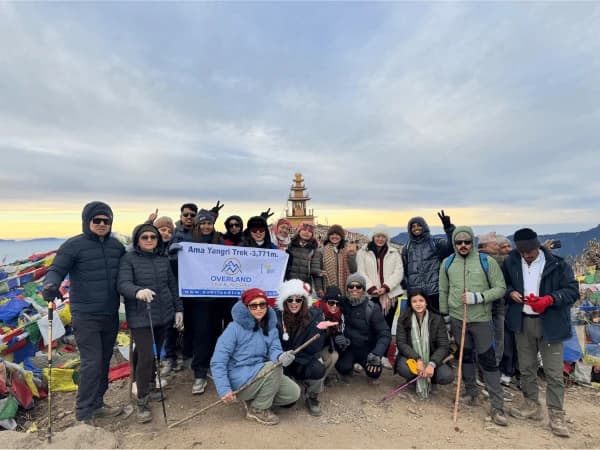 Overland Trek Nepal Group At Ama Yangri Top