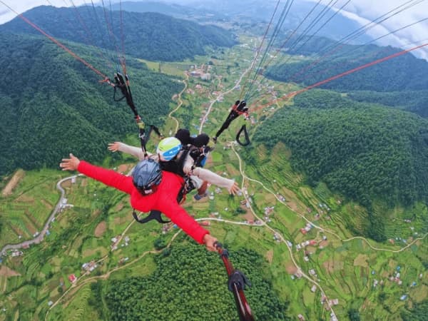 Paragliding Above Chandragiri Hill