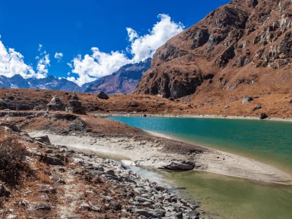 View Of Khali Dhunga Lake From Api Himal Base Camp