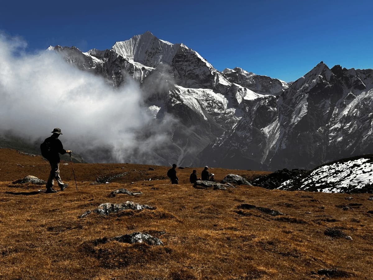Trekkers In Tserko Ri