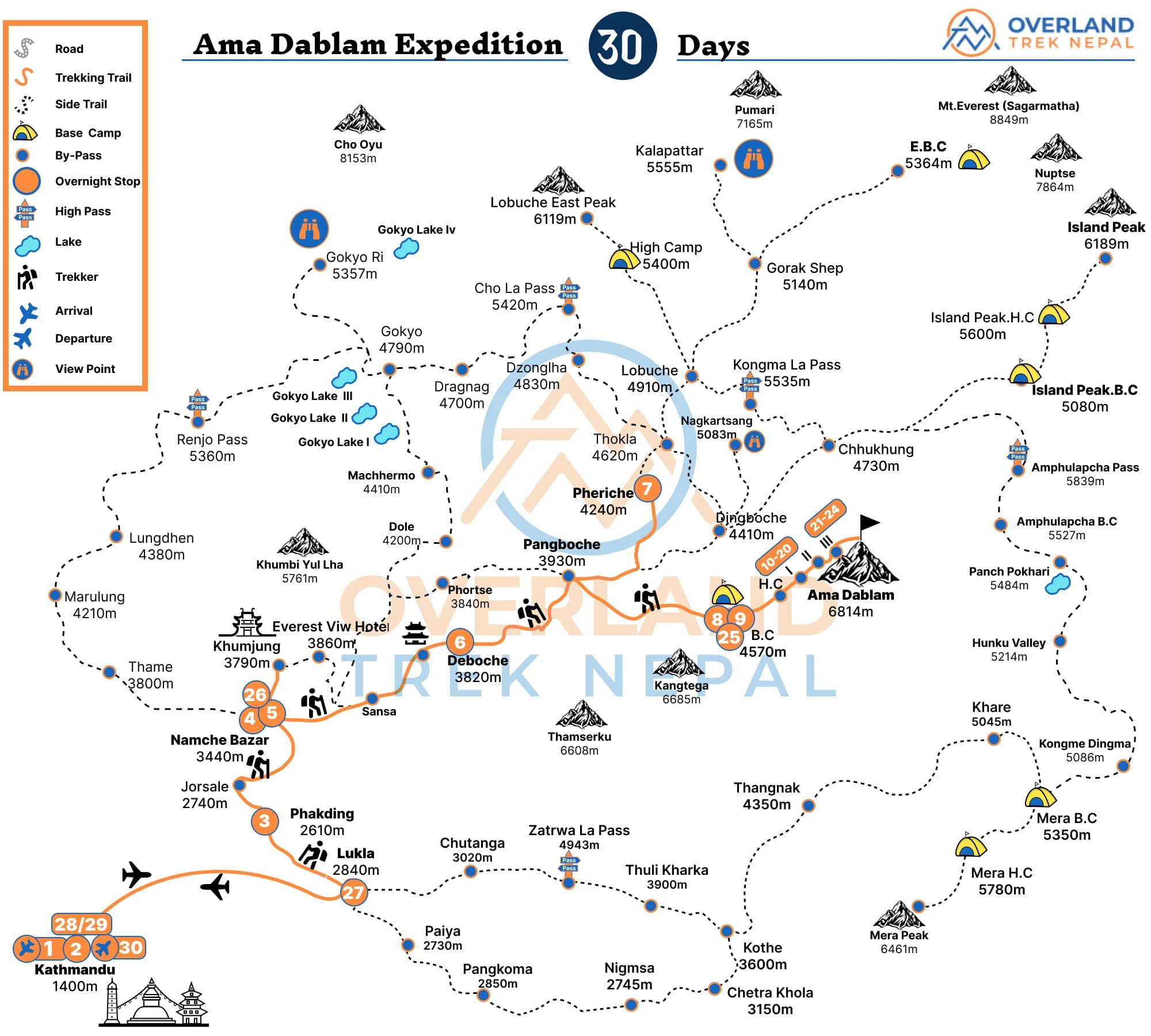 Ama Dablam Expedition Map