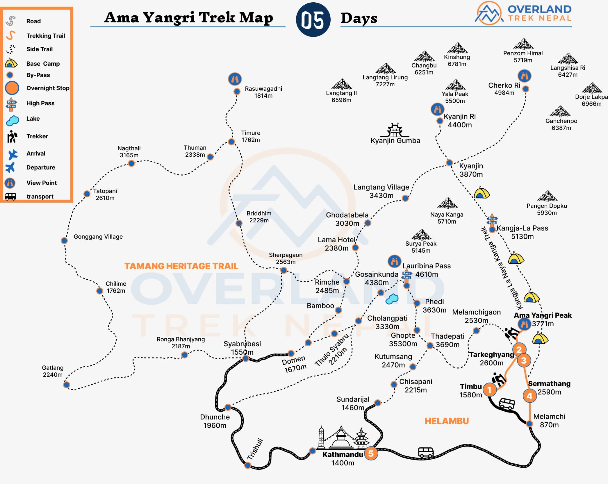Ama Yangri Trek Map