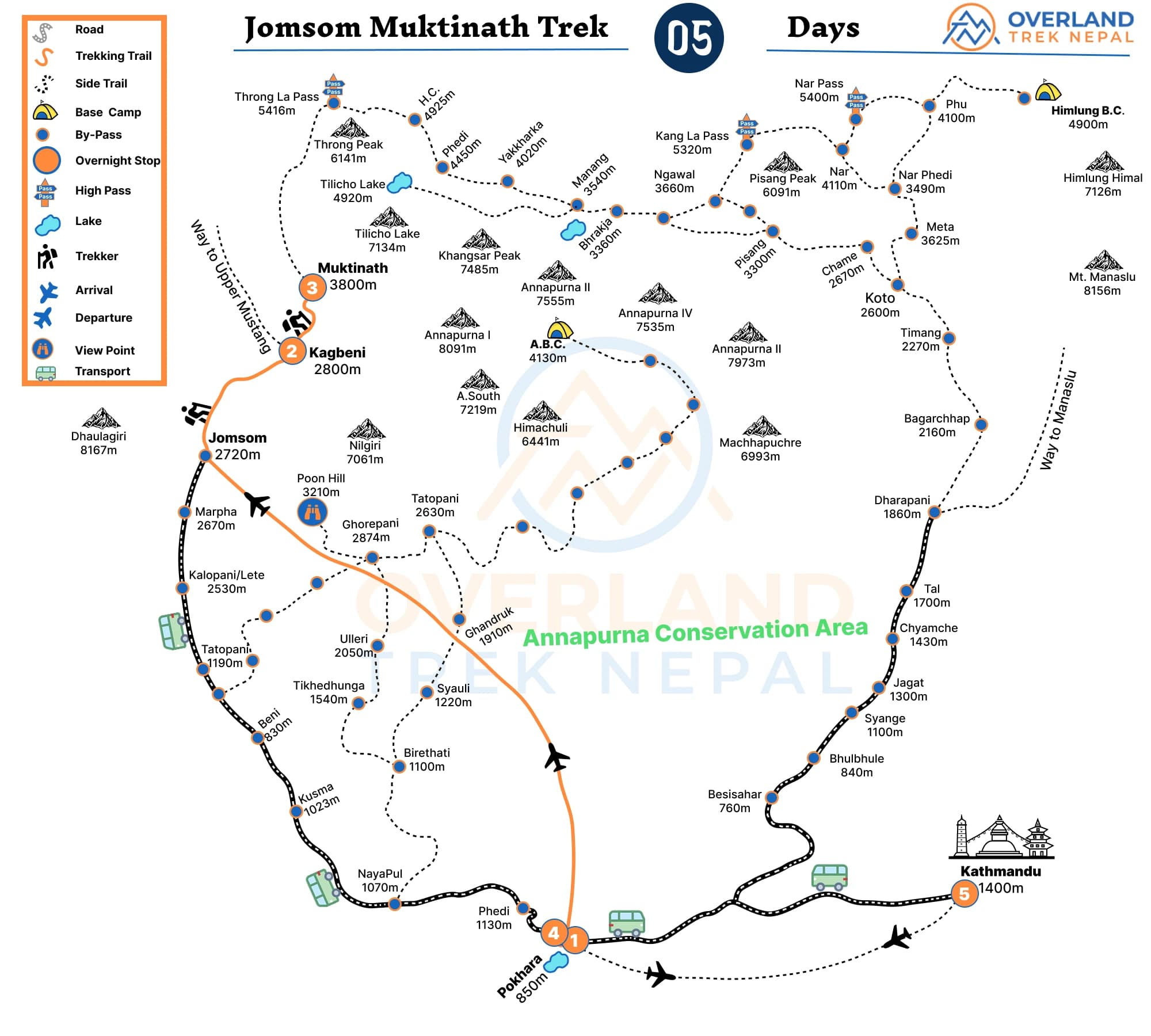 Jomsom Muktinath Trek Map